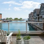 Outside area overlooking the water with chairs