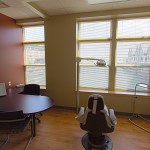Patient room with large windows