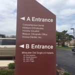 Office sign with directions